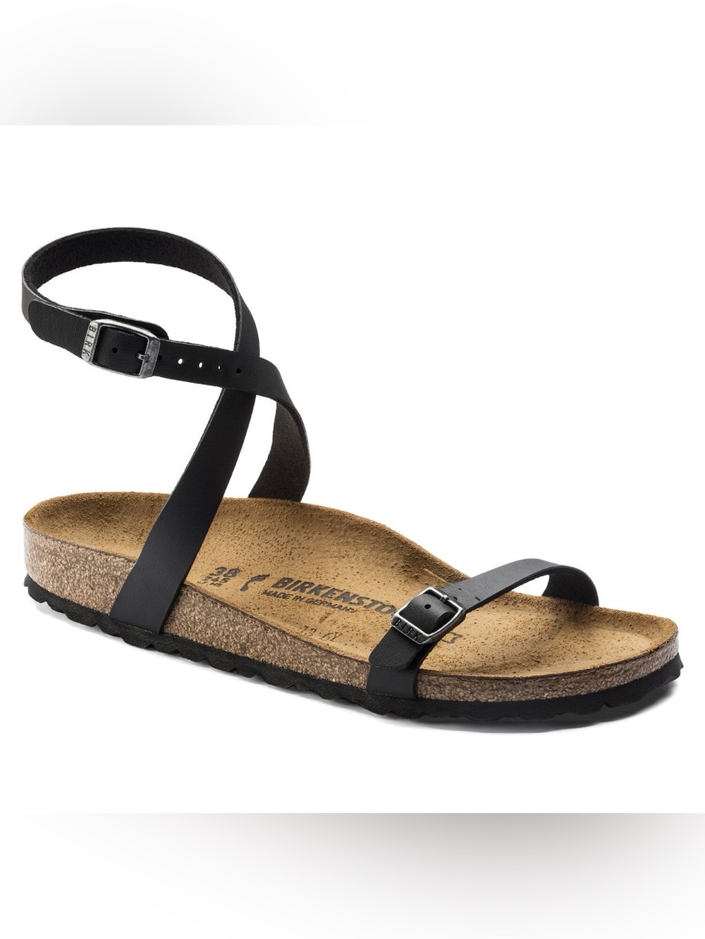 Birkenstock Black Ankle-Strap Cork Footbed Sandals